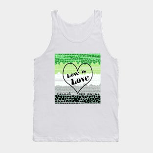 Love is Love Aromantic Flag in Mosaic Design Tank Top